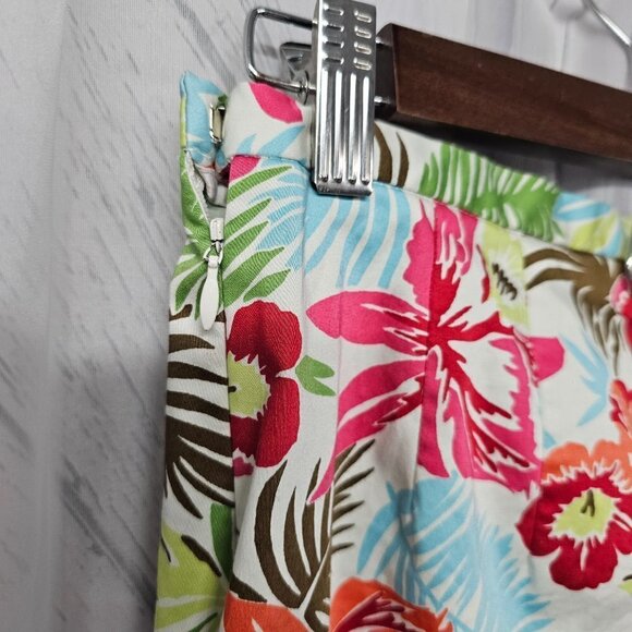 Brooks Brothers 346 Green Tropical Straight Leg Cotton Cigarette Pants Size 6 - Picture 5 of 10